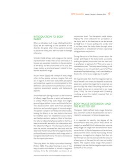 6
ESTD Newsletter   Volume 5 Number 4, December 2016
INTRODUCTION TO BODY 
IMAGE
When we talk about body image in Eating Diso