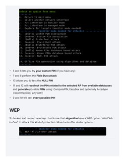 So broken and unused nowdays. Just know that airgeddon have a WEP option called "All-
in-One" to attack this kind of protecti