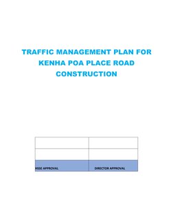 Traffic Management Plan for POA Place | PDF | Traffic | Road