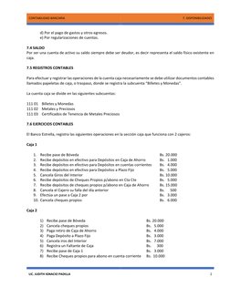 CONTABILIDAD BANCARIA 
7. DISPONIBILIDADES 
 
 
 
 
 
LIC. JUDITH IGNACIO PADILLA 
2 
 
d) Por el pago de gastos y otros egre