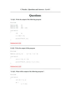 C Programming Puzzles and Solutions | PDF | Computer Programming ...