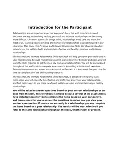 Introduction for the Participant
Relationships are an important aspect of everyone’s lives, but with today’s fast-paced 
elec