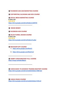 🖲️FACEBOOK ADS AND MARKETING COURSE
🖲️COPYWRITING, BLOGGING AND SEO COURSE
🖲️SOCIAL MEDIA MARKETING COURSE
In One Link
👇?