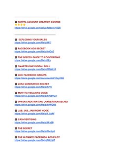 _________________________________
🖲️PAYPAL ACCOUNT CREATION COURSE
👇👇👇👇
https://drive.google.com/drive/folders/1D2S (htt