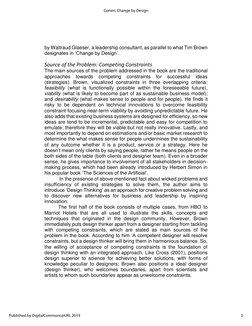 by Waltraud Glaeser, a leadership consultant, as parallel to what Tim Brown 
designates in ‘Change by Design’. 
Source of the