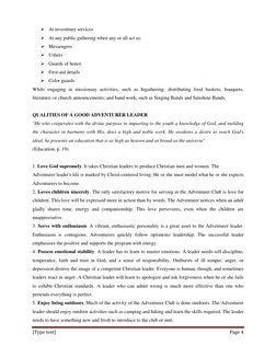 Adventurer Club Programming Guide | PDF | Love | Seventh Day Adventist ...
