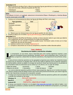 6 
Actividad 2.10 
1. Abre el accesorio de dibujo Paint y dibuja las siguientes figuras geométricas (no importa si se encim