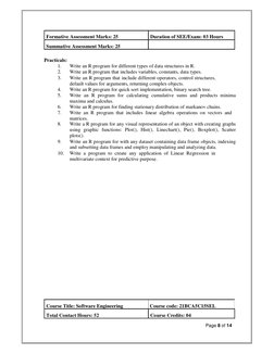 Page 8 of 14 
 
 
Formative Assessment Marks: 25  
Duration of SEE/Exam: 03 Hours 
Summative Assessment Marks: 25 
 
 
Practi