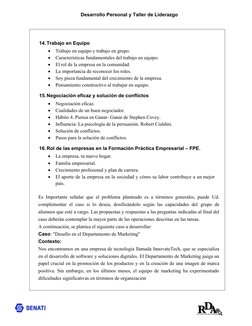 Desarrollo Personal y Taller de Liderazgo
14.Trabajo en Equipo

Trabajo en equipo y trabajo en grupo.

Características fund