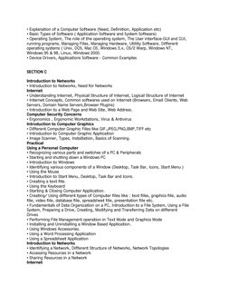 • Explanation of a Computer Software (Need, Definition, Application etc) 
• Basic Types of Software ( Application Software an