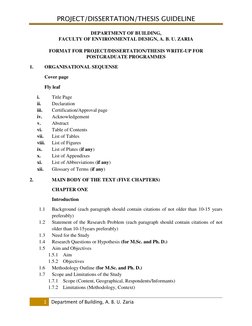 ABU Zaria Project Write-Up Guidelines | PDF | Survey Methodology | Data ...
