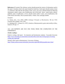 How To Write Reference In Lab Report Biochemistry Lab Report Writing Guide | PDF | Experiment | Data