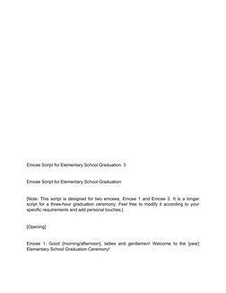 Emcee Script for Elementary Graduation | PDF | Psychological Resilience ...