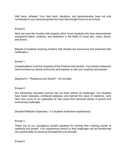 Emcee Script for Elementary Graduation | PDF | Psychological Resilience ...