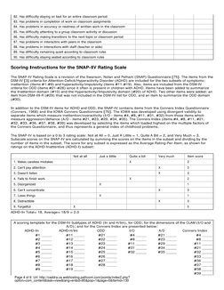 SNAP-IV ADHD Rating Scale Overview | PDF | Mental Disorder | Attention ...
