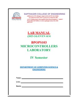 VTU Microcontroller Lab Manual 2023-24 | PDF | Engineering | Science