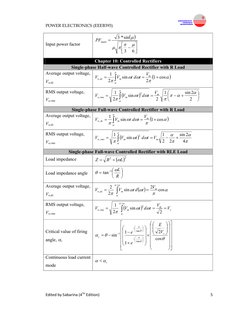 Power Electronics Formula Sheet | PDF | Rectifier | Power Electronics