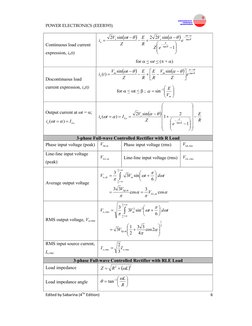 Power Electronics Formula Sheet | PDF | Rectifier | Power Electronics