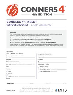 Conners 4 Questionnaire.pdf Conners4 Parent Full V4 | PDF | Behavioural Sciences | Psychology