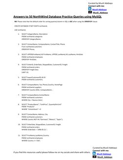 NorthWind MySQL Query Answers | PDF | Databases | Data Management