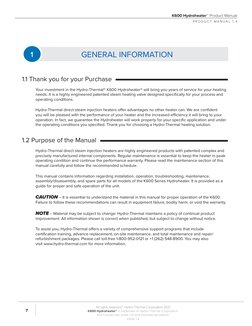 All rights reserved.© Hydro-Thermal Corporation 2021
K600 Hydroheater® is trademark of Hydro-Thermal Corporation,
and is pr