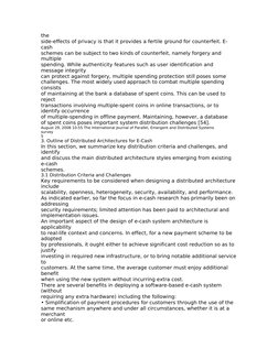 the
side-effects of privacy is that it provides a fertile ground for counterfeit. E-
cash
schemes can be subject to two kinds