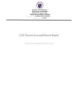 LAC Session Accomplishment Report | PDF | Teachers