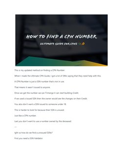 This is my updated method on finding a CPN Number. 
When I made the Ultimate CPN Guide, I got a lot of DMs saying that they