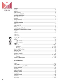 INDICE
WWW.BALIPARTS.COM
2
INDICE
Abrelatas	
8
Basculas	
13
Batidoras	
15
Bosters para agua	
10
Dispensadores de bebidas	
9
E