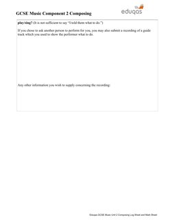 Eduqas GCSE Music Composition Log 2025 | PDF | Musical Forms | Music Theory