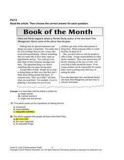 Part 6
Read the article. Then choose the correct answer for each question. 
Example: It is most likely that this article is w