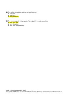 29. The author advises the reader to demand help from
a. everyone.
b. neighbors.
c. family members.
30. The article suggests