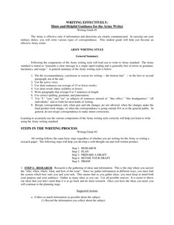 WRITING EFFECTIVELY: 
Hints and Helpful Guidance for the Army Writer 
Writing Guide #1 
 
 
The Army is effective only if inf