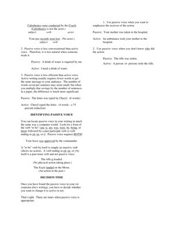 Calisthenics were conducted by the Coach. 
 
(Calisthenics is not the actor.) 
          subject              verb