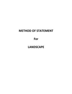 METHOD OF STATEMENT
For
LANDSCAPE
