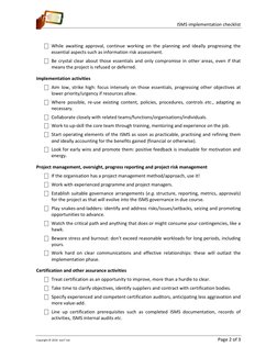 ISMS Implementation Checklist | PDF | Risk | Governance