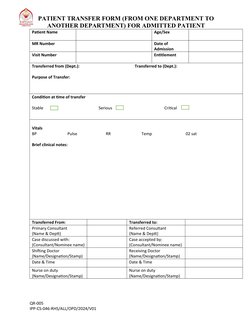 Interdepartmental Patient Transfer Form | PDF