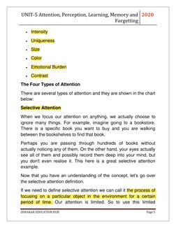 UNIT-5 Attention, Perception, Learning, Memory and 
Forgetting 
2020 
 
DIWAKAR EDUCATION HUB 
Page 5 
 
 Intensity 
 Uniqu