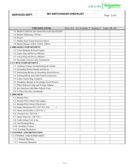 MV Switchgear Inspection Checklist | PDF | Relay | Transformer