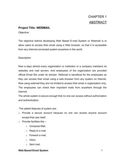 Web Based Email System Overview | PDF | Email | Microsoft Sql Server