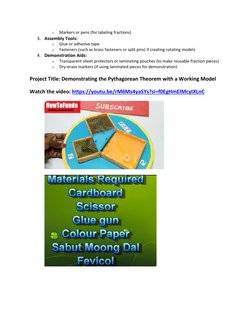 o 
Markers or pens (for labeling fractions) 
3. Assembly Tools: 
o 
Glue or adhesive tape 
o 
Fasteners (such as brass fasten