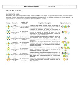 Proyectos de Octubre para 2do Grado | PDF