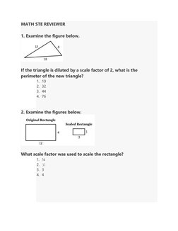 Math Ste 7 Grade 7 Math STE Reviewer | PDF | Area | Triangle