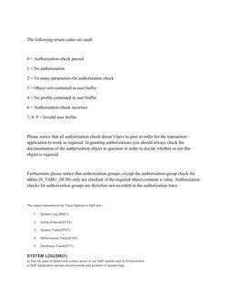 SAP Authorization Trace Using ST01 | PDF | Database Transaction | Databases