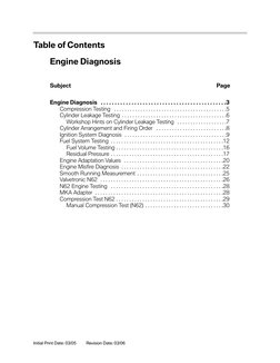 Initial Print Date: 03/05
Table of Contents
Subject
Page
Engine Diagnosis . . . . . . . . . . . . . . . . . . . . . . . . . .
