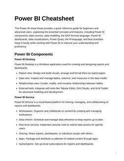 Power BI Essential Cheatsheet Guide | PDF | Databases | Microsoft Excel