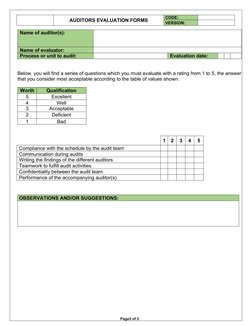 Auditor Evaluation Forms Overview | PDF | Audit | Auditor's Report