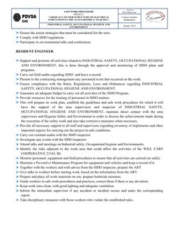 GAS
PDVSA
GAS
PDVSA
SAFE WORK PROCEDURE
PROJECT:
“ADEQUACY OF INFRASTRUCTURE OF ELECTRICAL
SUBSTATIONS IN THE ANACO DISTRICT,