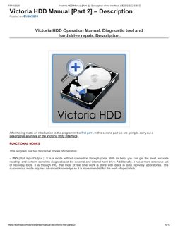 Victoria HDD Manual: Overview & Usage | PDF | Hard Disk Drive | Solid ...