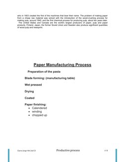 Paper Manufacturing Process Overview | PDF | Paper | Pulp (Paper)